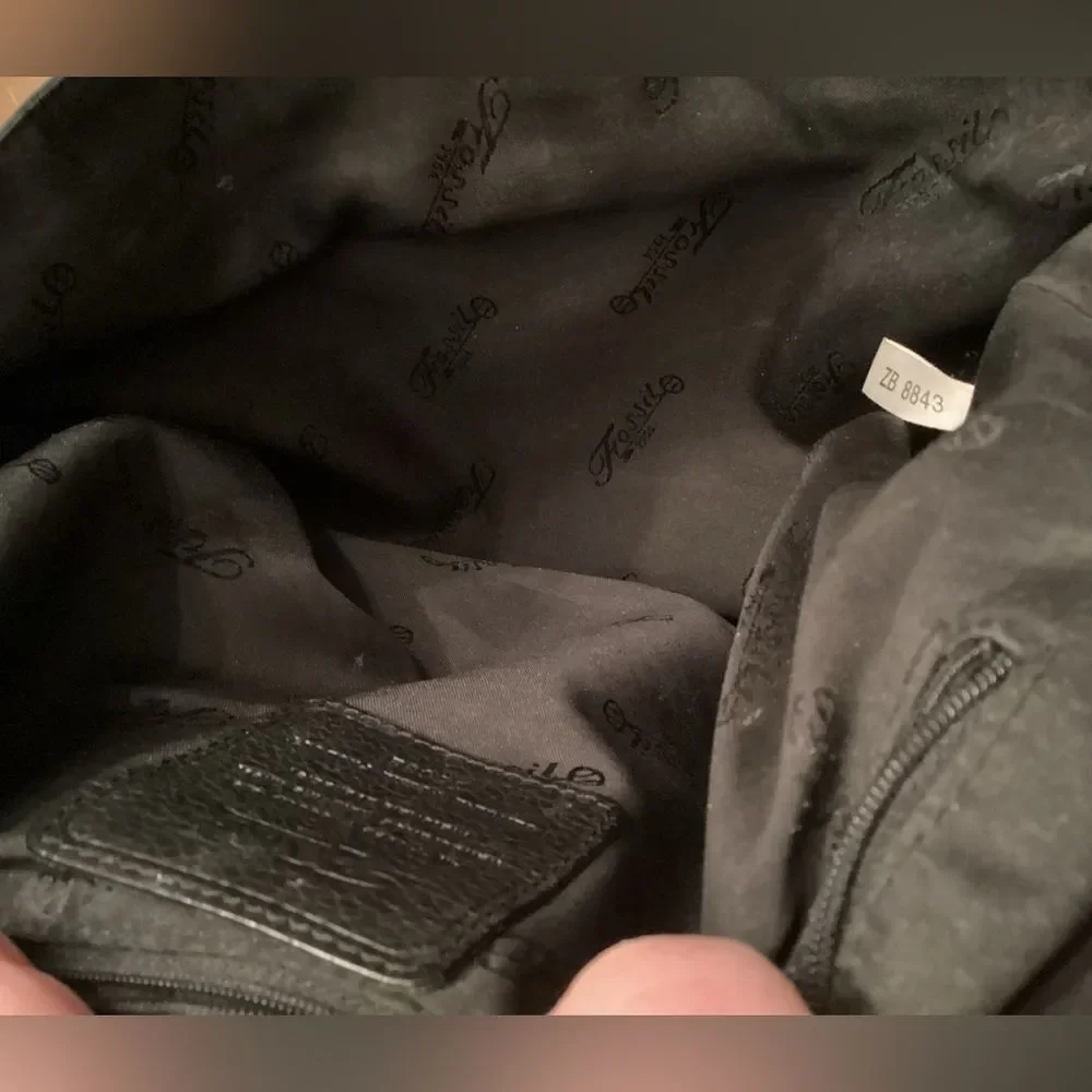 FOSSIL BLACK LONG LIVE VINTAGE LEATHER WORK OFFICE BAG CROSSBODY MESSENGER